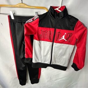 Jordan Kids Red, Black, and White Jogger Set